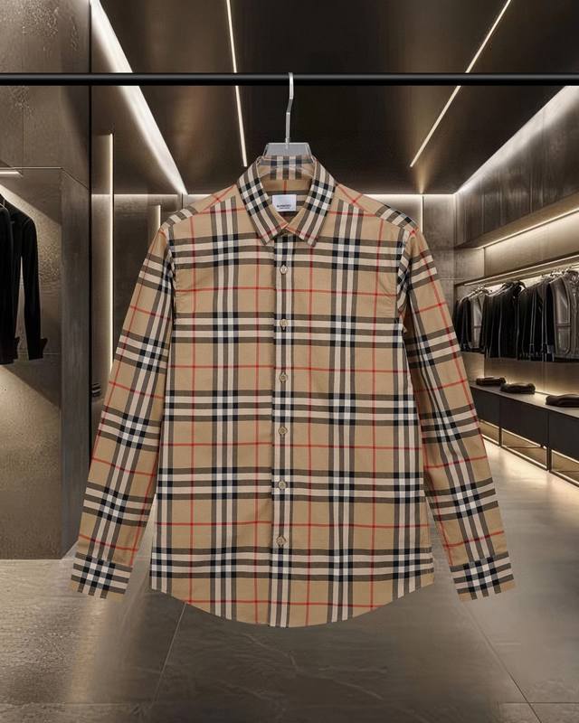 Bur Burberry's newest hit Vintage plaid cotton long-sleeved shirt series Ss offi