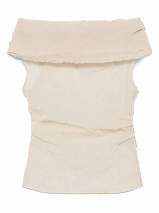 Pleated irregular collar top! Sml