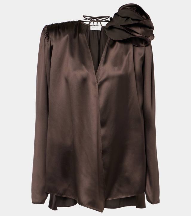 Magda handmade flower pleated tie top! Sml