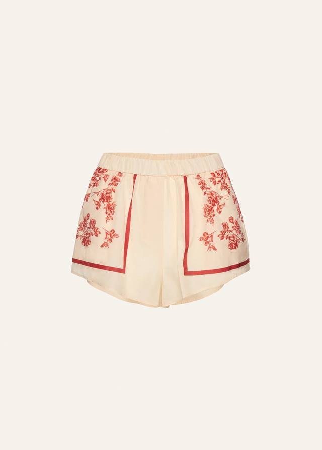 Silk printed shorts! Rayon reactive printing positioning cutting Sml