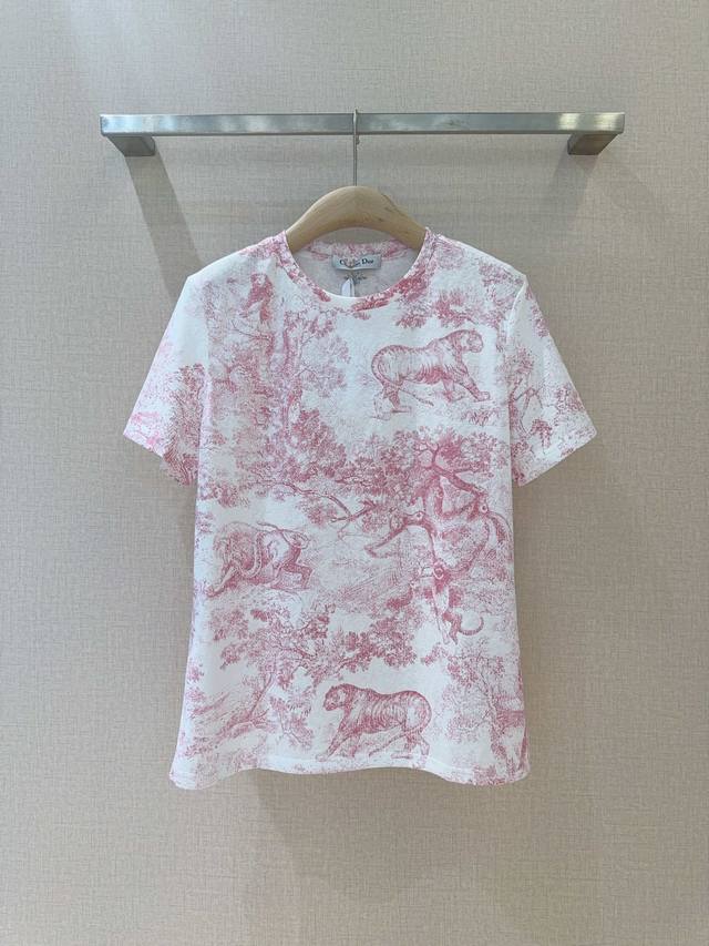 D's new style strongly recommends animal jungle print round neck short-sleeved T