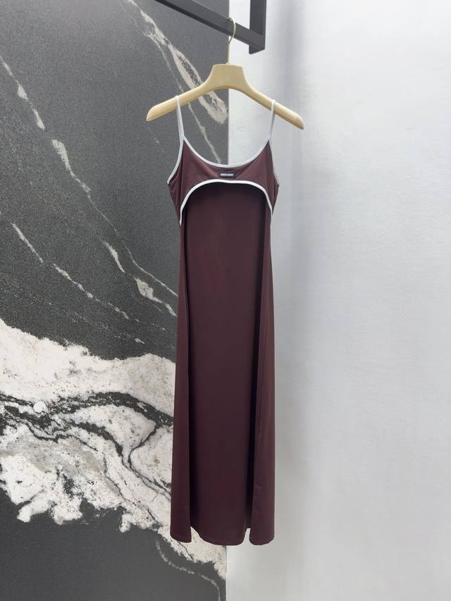 Miu 25Ss Spring and Summer new arrival High elastic contrast color suspender dre