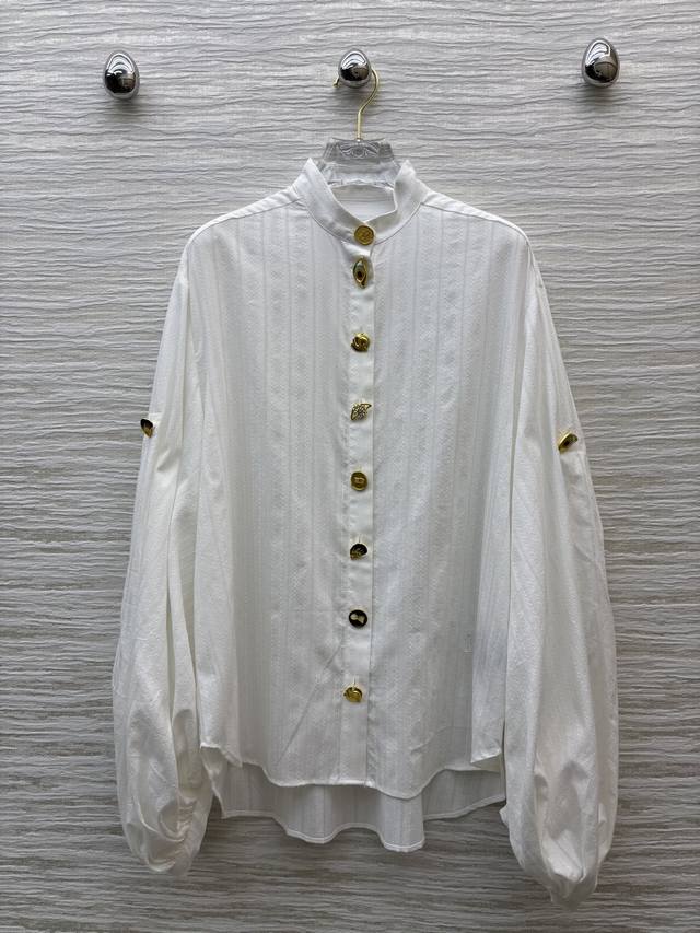 Sch's 25Ss button-down design, stand-up collar sunscreen shirt, simple and Frenc