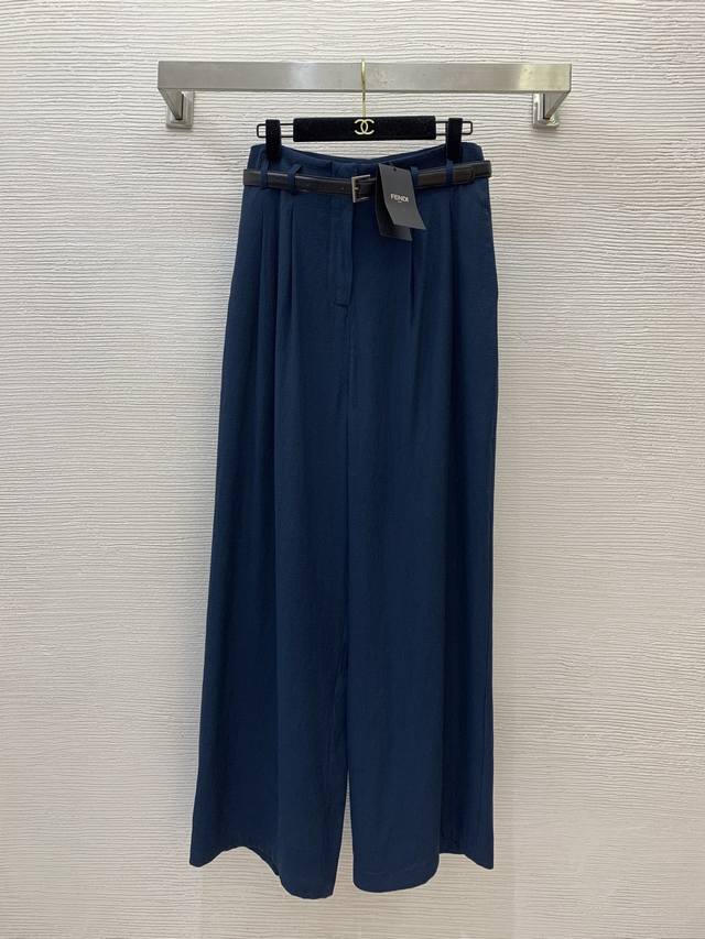 pants Fend* new casual lazy style waist pleated loose fashion wide-leg pants cot