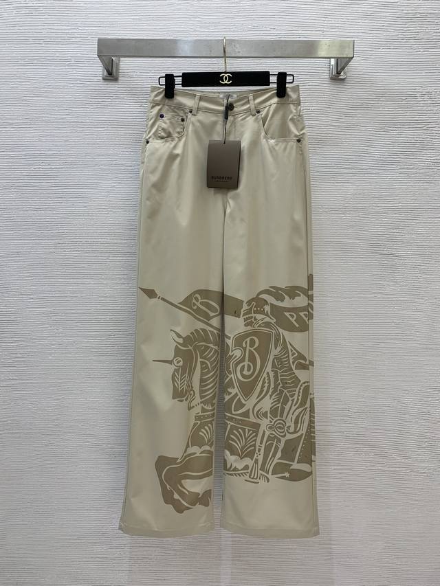 pants Burberr latest B custom classic pattern knight warhorse print fashion loos