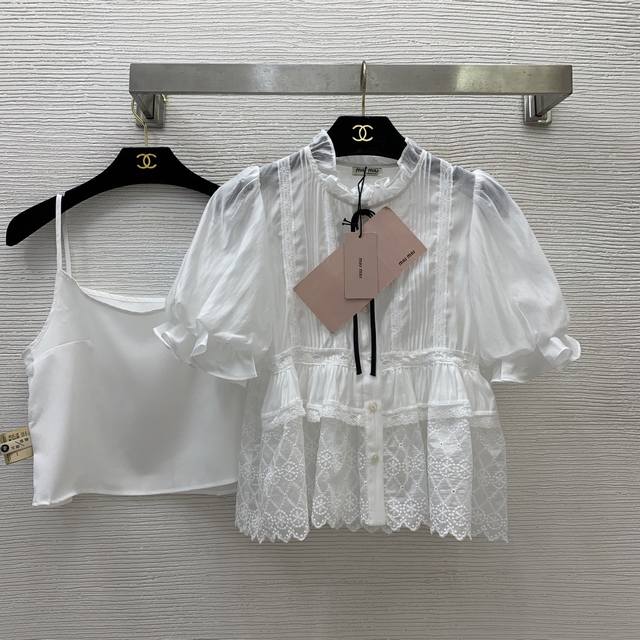 Miumi*Miumi's new high-end custom Tencel fabric, heavy pleated lace stitching wi