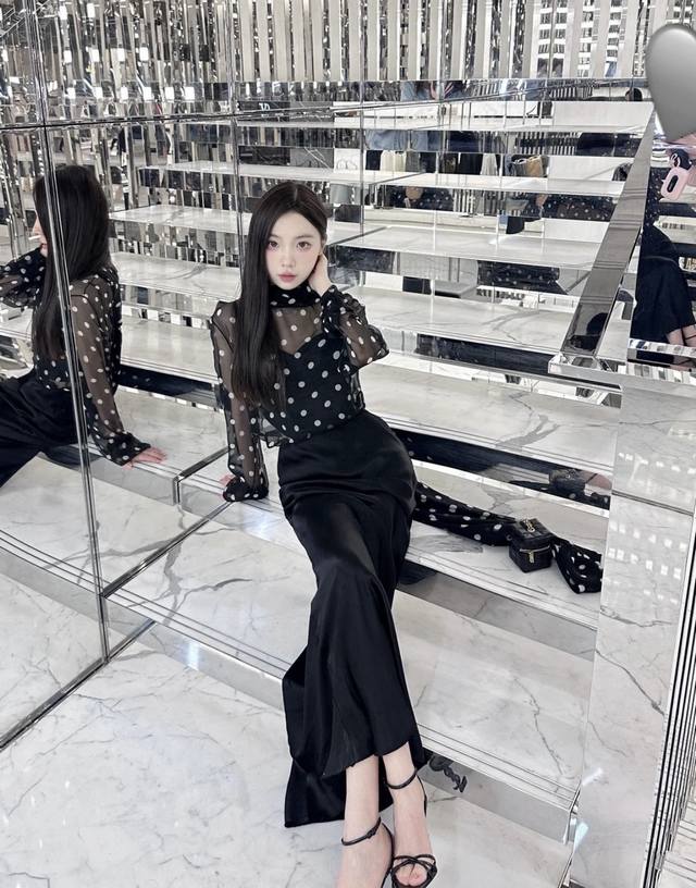 YSL Saint Laurent's newest high-end custom-made 100% mulberry silk fabric, sexy