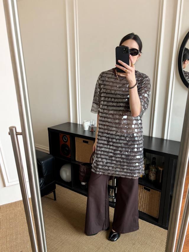 New New Fashion Heavy Sequin Half Sleeve Dress Sml