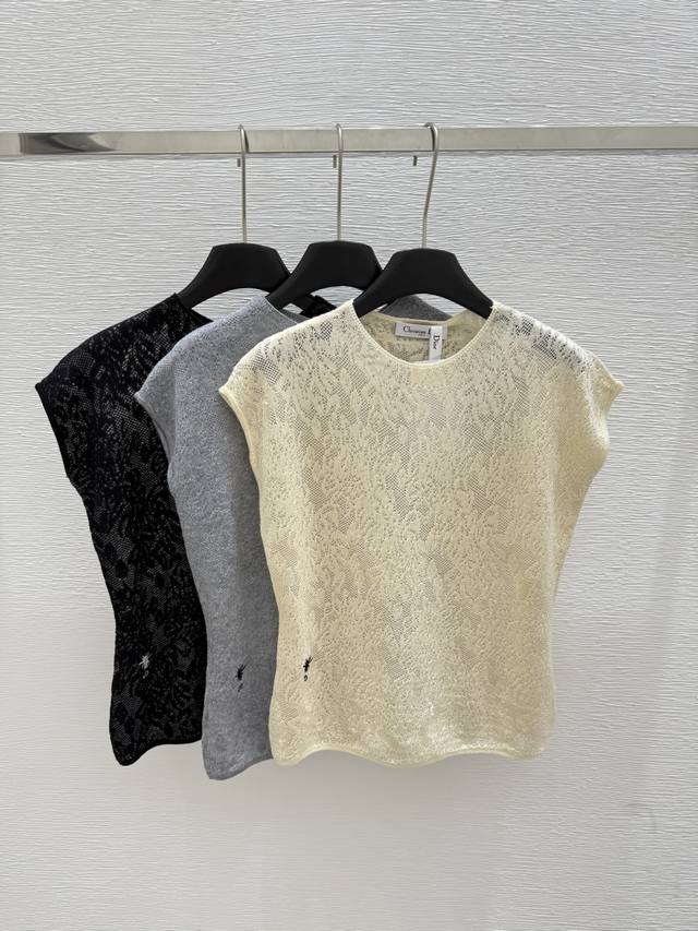 D's new summer round neck knitted vest Color: white gray black Size: 36.38.40