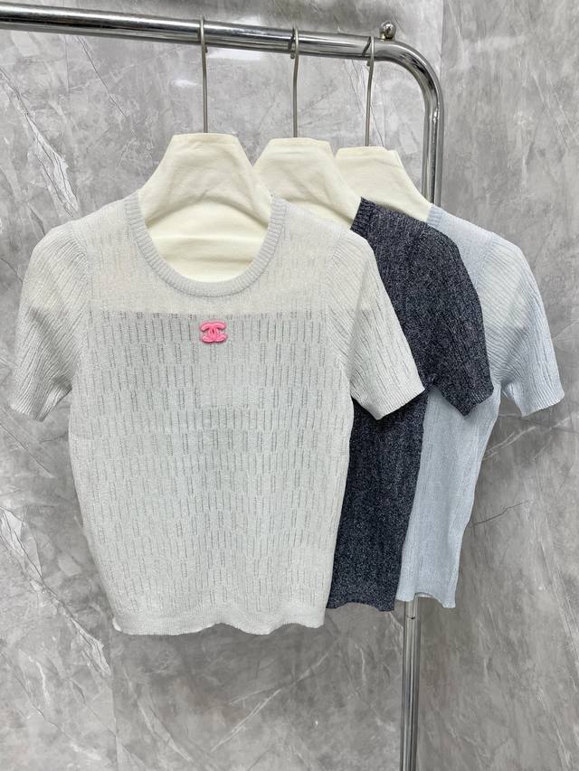 New Xiaoxiangjia 2025 new sequins comfortable breathable knitted fabric round ne