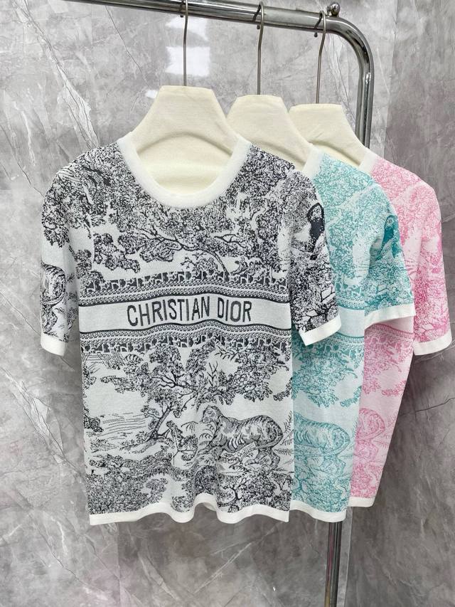 New Hot sale Cd 2025 new animal flower jungle letter intarsia round neck short s