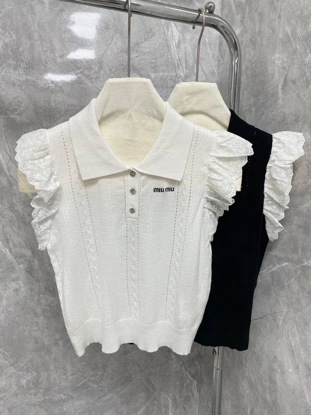 New Hot Style Mm Home 2025 New Letter Embroidery Sweet Style Lace Small Flying S