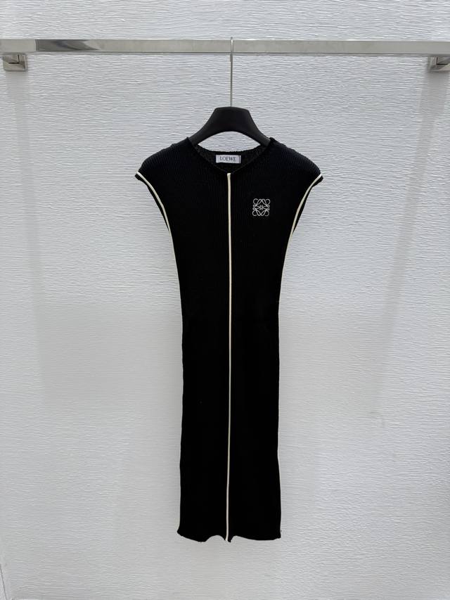 Lo's new summer round neck knitted vest dress Color: Black Size: 36.38.40