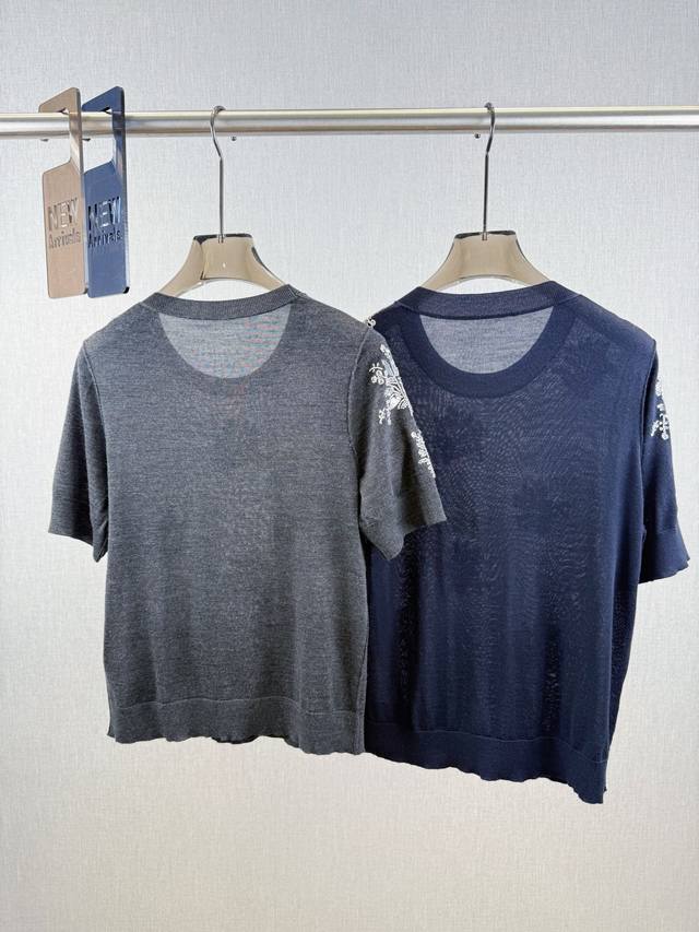 Fenjia embroidered handmade sequin short-sleeves The same style as Lee Sung-kyun