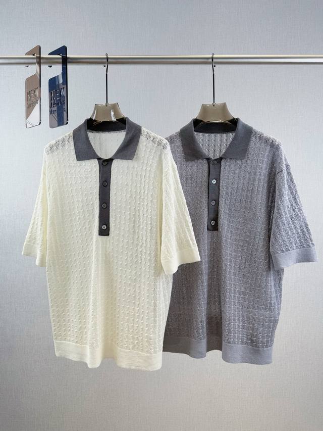 Niche Mesh short-sleeved Polo shirt Craftsmanship: 50% imported Japanese paper,