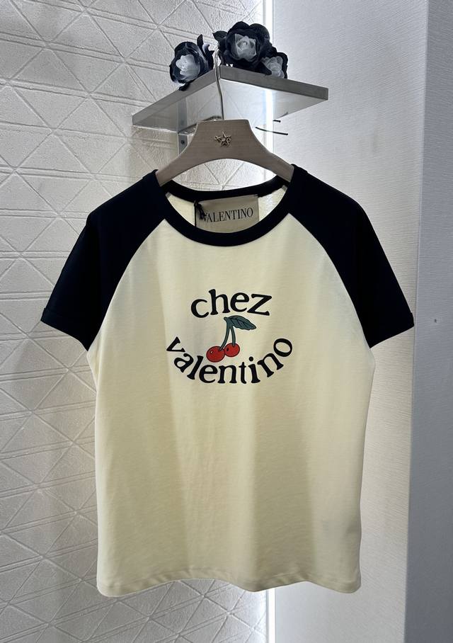 Valentin* 2025 new products on the shelves round neck raglan shoulder cherry let