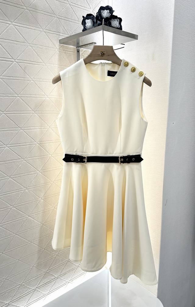 Louis Vuitto* 2025 new arrivals One-shoulder buckle dress with bias-cut hem Cust