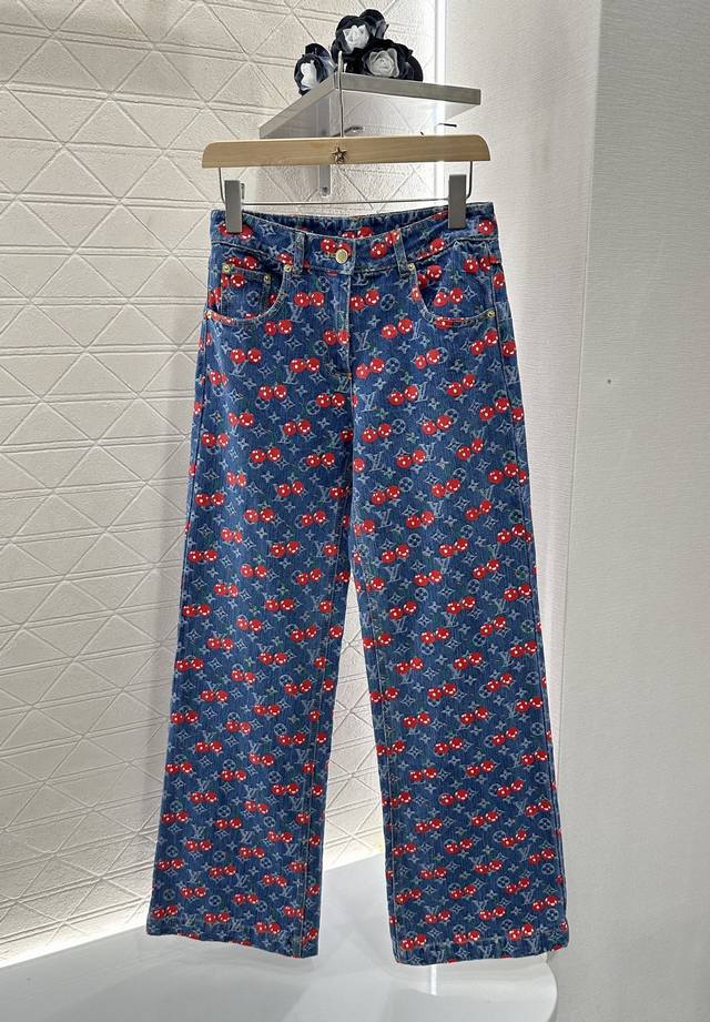 Louis Vuitto* 2025 new arrivals jacquard denim vest trousers set Customized Yb t