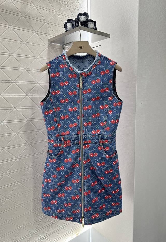 Louis Vuitto* 2025 new arrivals jacquard waisted vest dress Customized Yb twill