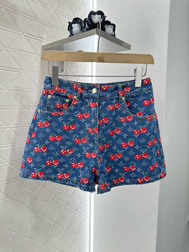 Louis Vuitto* 2025 new arrivals jacquard denim jacket shorts set Customized Yb t