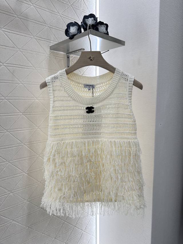 Chane* 2025 New Arrivals Braided Tassel Knitted Vest Customized Yb cotton yarn w
