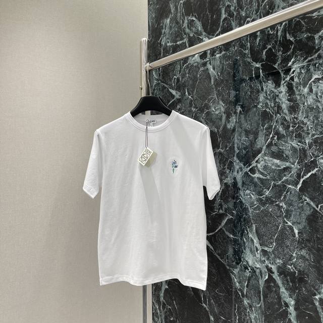 Loewe 25 Early Autumn new embroidered flower round neck short-sleeved T-shirt Th