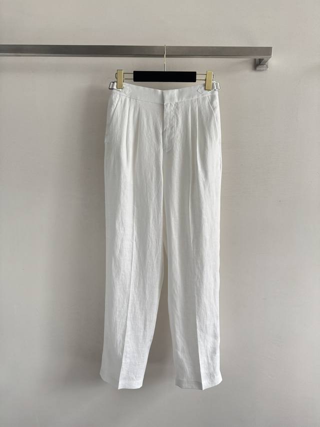 Loro Pian* New linen pants 0001Fae6 Imported linen fabric, very obvious texture,