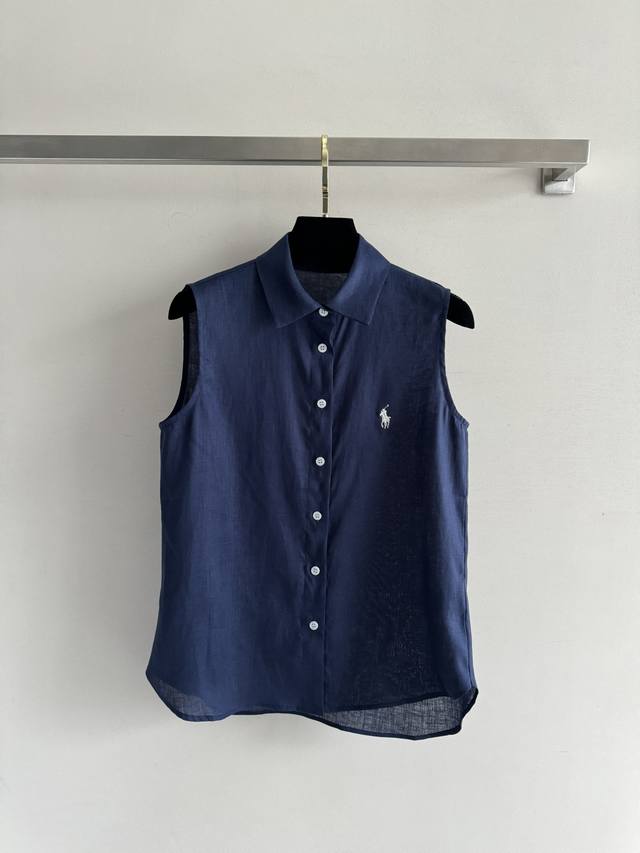 Ralphlaur* 25Ss new linen sleeveless shirt with a lively summer temperament. The