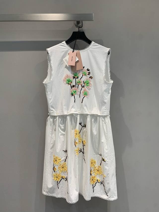 Original development Miumi*2025 spring and summer new sweet style lace heavy emb