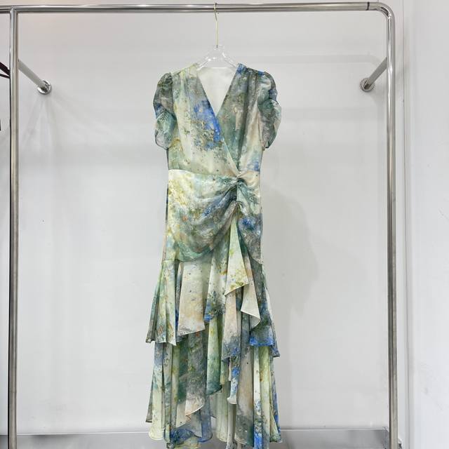 New fashion print dress, high quality, classic, simple, fashionable, age-reducin