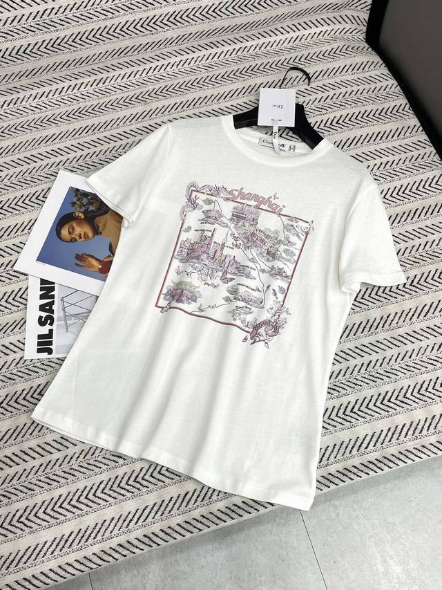 25Ss Early spring new Di*Or holiday style limited edition fantasy building print