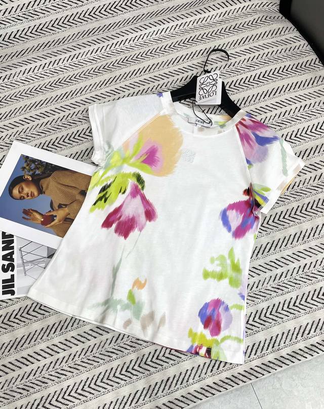 25Ss New early spring style Loewe active random flower simple embroidery letter