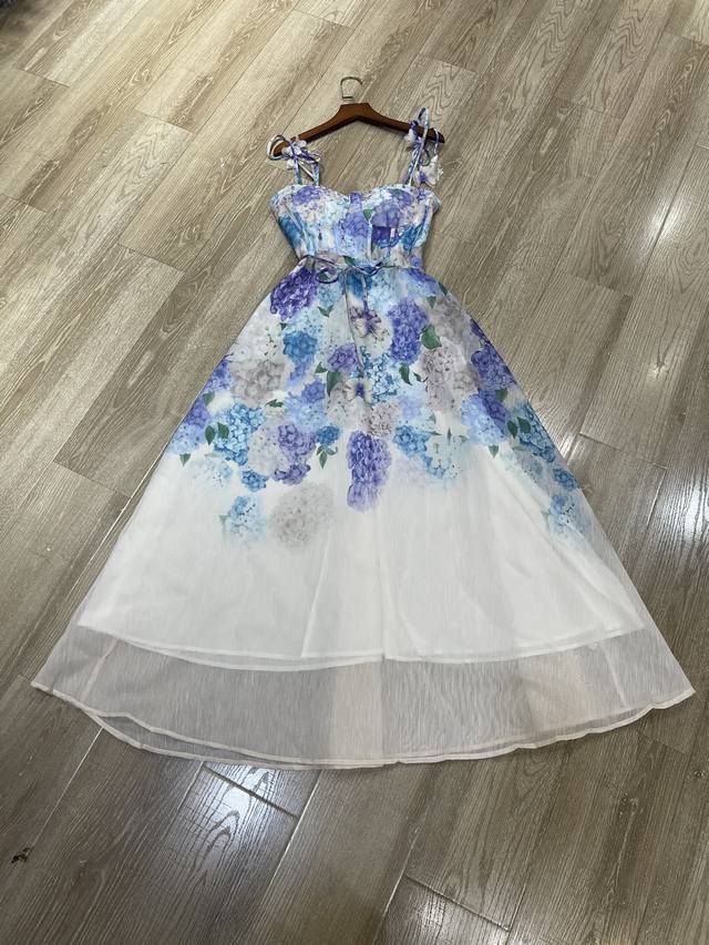 New Suspender Tube Top Printed Waist Dress Smlxl