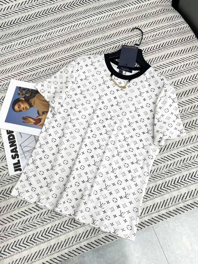 25Ss New style for early spring L*V Donkey chain full print monogram pattern T-s