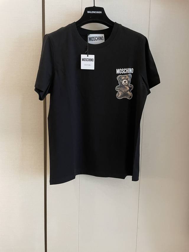 Moschin* new summer short-sleeved T-shirt The collision of black bear is really
