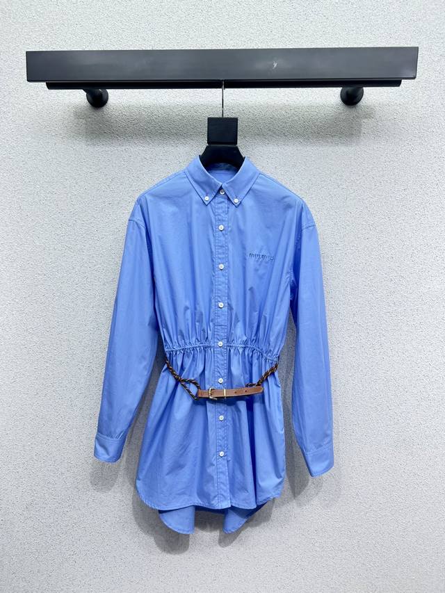Miumiu shirt-style dress with belt! Fashionable, low-key, luxurious and advanced