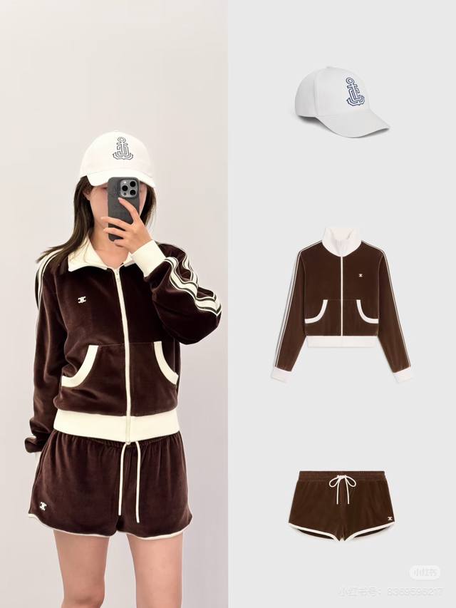 Jacket Shorts P230 Celin* 25Ss Spring and Summer new Arc de Triomphe zipper stan