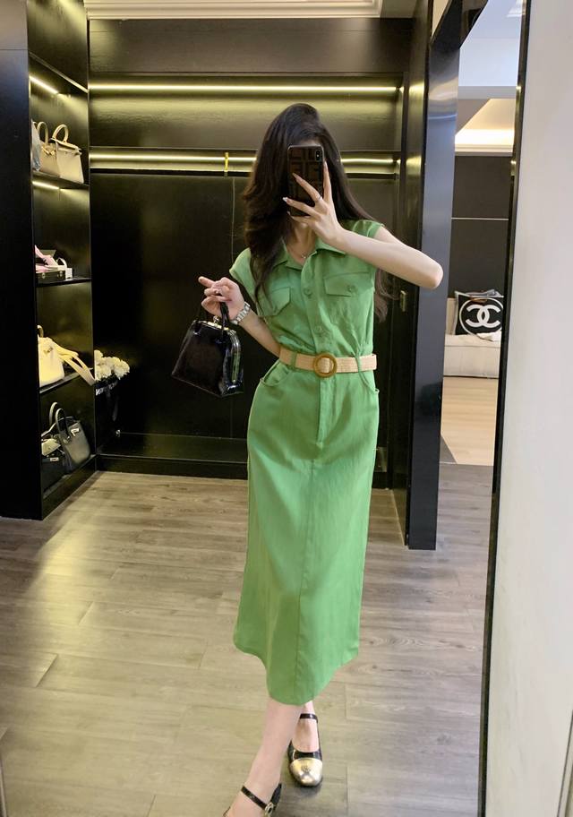 dress Real shot of classic simple lady temperament dress fashionable and comfort