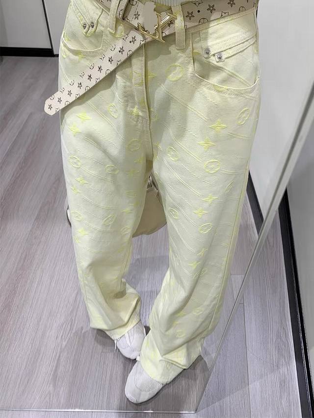pants L*V jeans women's summer thin style small retro tie-dye print loose lazy s
