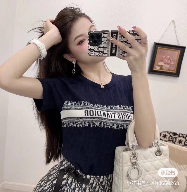 Top Di 2025 summer new Korean style fashionable all-match round neck short sleev