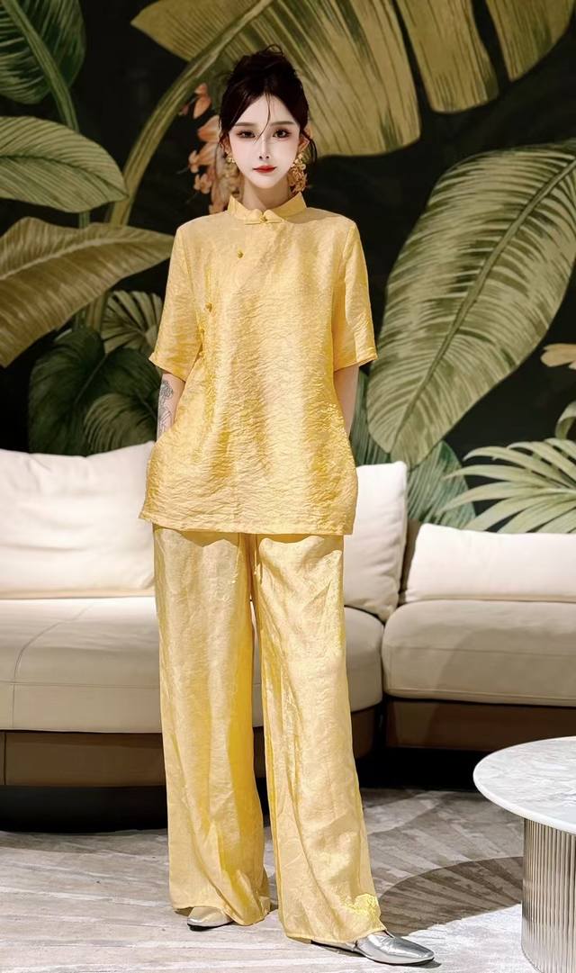 suit Floating light and gold temperament simple button new Chinese suit The smal