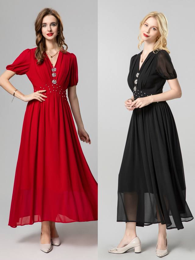 dress New spring and summer styles, self-designed long dress, heavy craft pleats