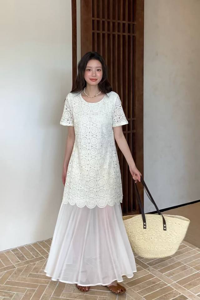 Dress Water-soluble flower patchwork dress! Made of high-quality fabrics provide