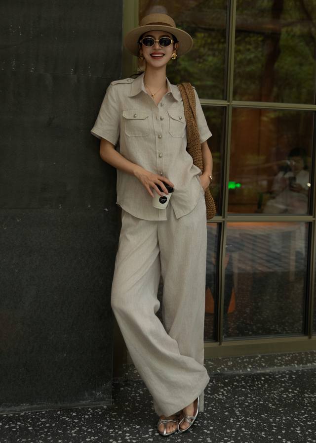 Set Popular recommendation, very stylish linen suit. Softer and thinner than tra