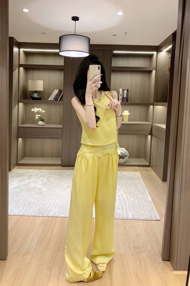 Set Hot item recommendation Design sense 100% beaded collar sleeveless linen lon