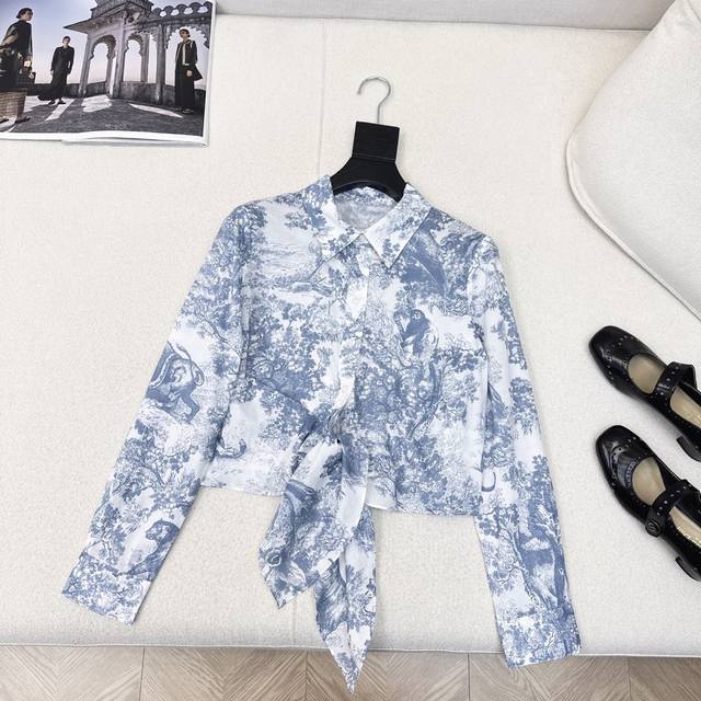 Cd 25Ss The latest spring and summer resort series lace-up long-sleeved short sh