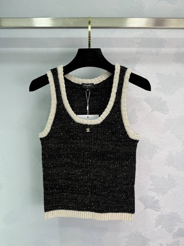Chane* 2025 Spring and Summer latest collection! Contrast color knitted vest! Cu