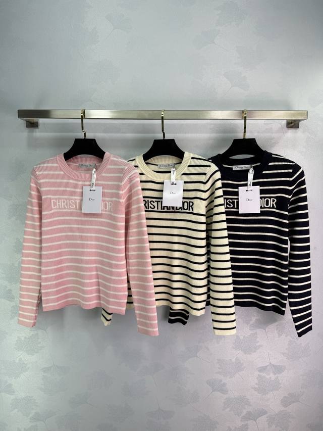 Dio*2025 Spring and Summer latest series! Round neck striped knitted long sleeve