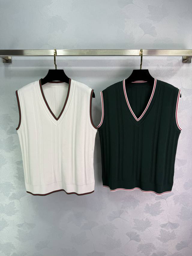 Gu*Tennis girl sports style knitted V-neck vest temperament lapel classic versio