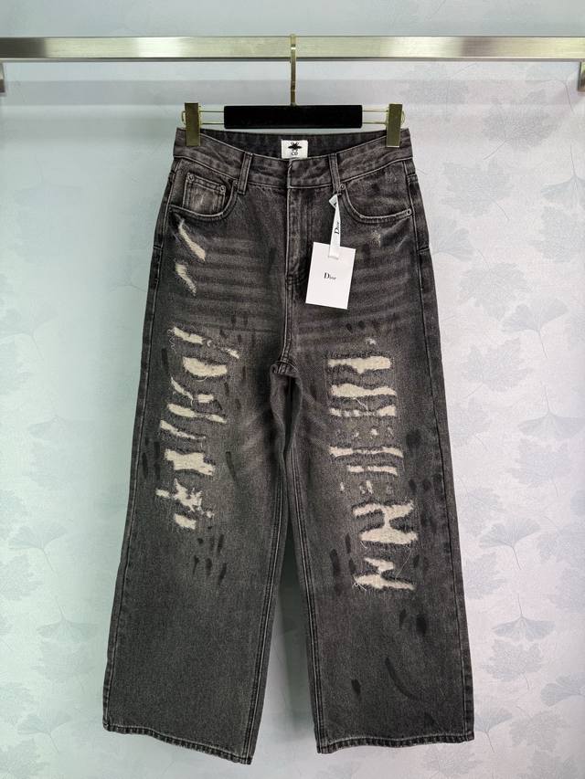 Dio* 25Fw Early Autumn New Stone Washed Gray Destroyed Cotton Flared Jeans | Exc